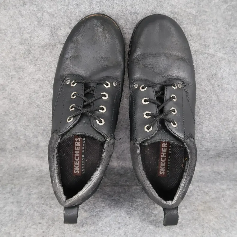 Skechers Shoes Mens 10 Tom Cat Derby Oxfords Chunky Lug Sole Work Leather Black